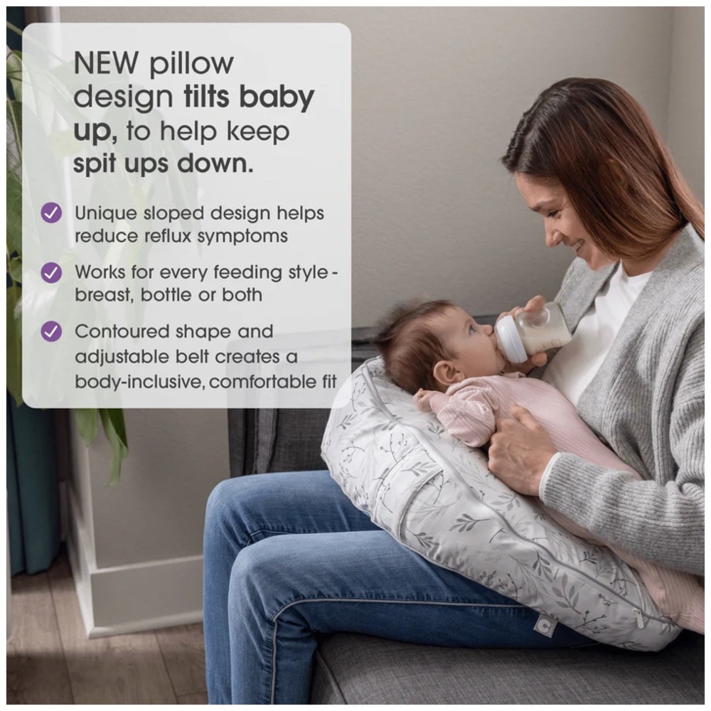 NWT Boppy : gray cream leaf print maternity uplift nursing breastfeeding pillow - Picture 10 of 13